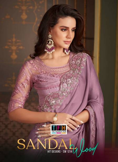 Sandalwood 1214 A To F By TFH Designer Party Wear Sarees Wholesale Price In Surat Catalog